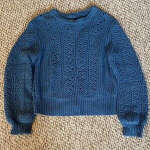 Dynamite Textured Knit Blue Sweater